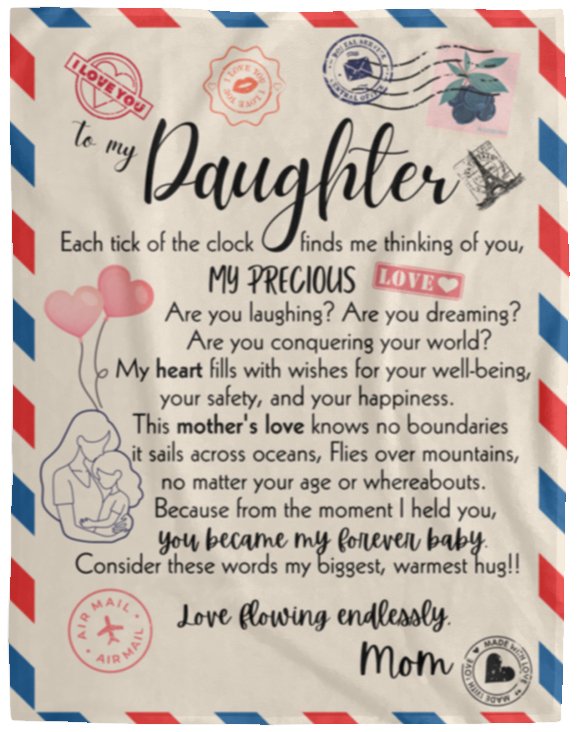 "To My Daughter - Precious Love" | Cozy Plush Fleece Blanket - RTS Gifts Emporium