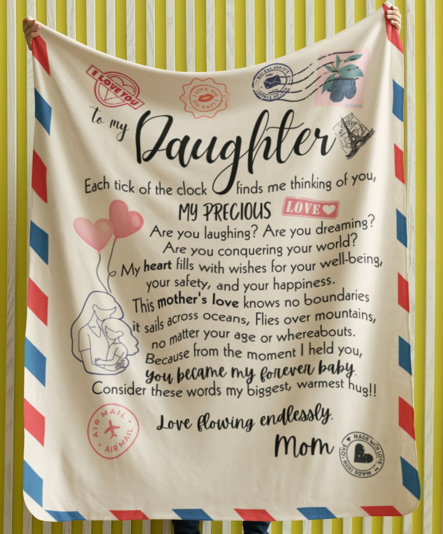 "To My Daughter - Precious Love" | Cozy Plush Fleece Blanket - RTS Gifts Emporium