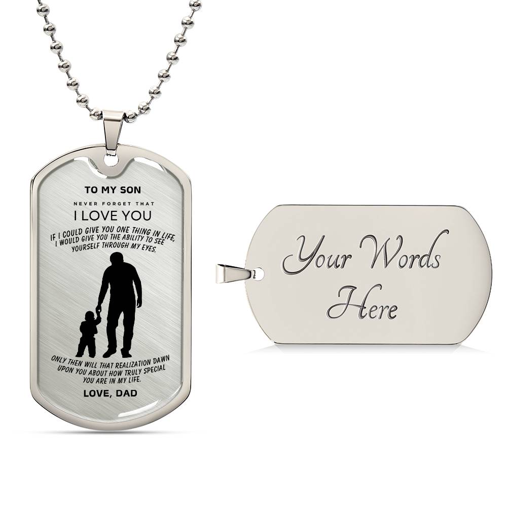 To My Son - From Dad - Dog Tag Necklace - RTS Gifts Emporium