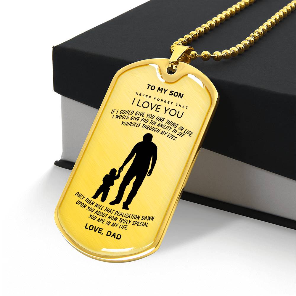 To My Son - From Dad - Dog Tag Necklace - RTS Gifts Emporium