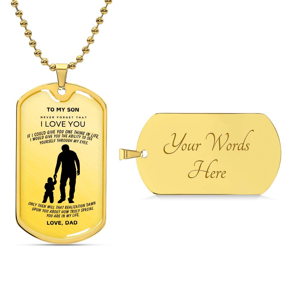 To My Son - From Dad - Dog Tag Necklace - RTS Gifts Emporium
