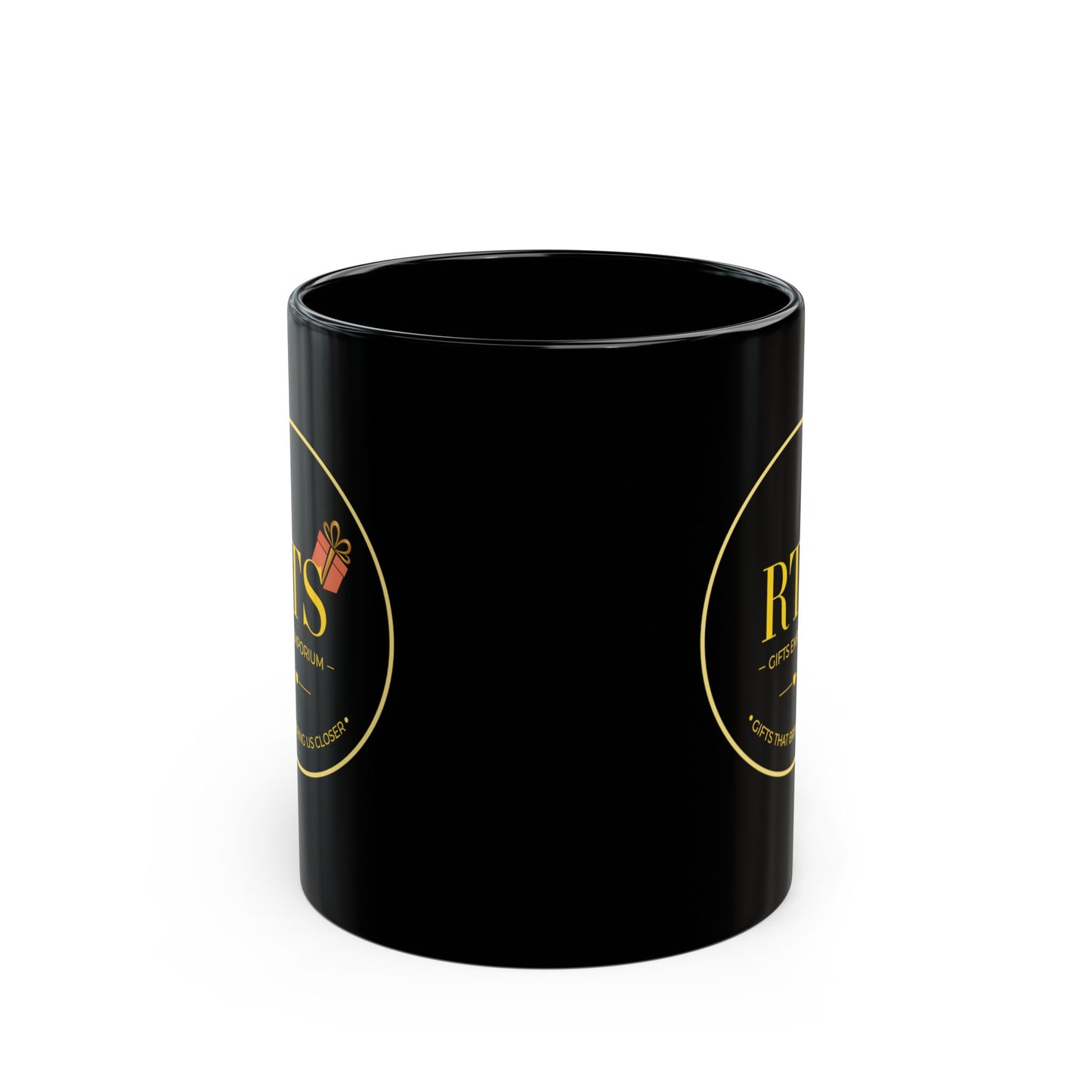 RTS Gifts Emporium Black Mug – 11oz/15oz Branded Coffee Cup