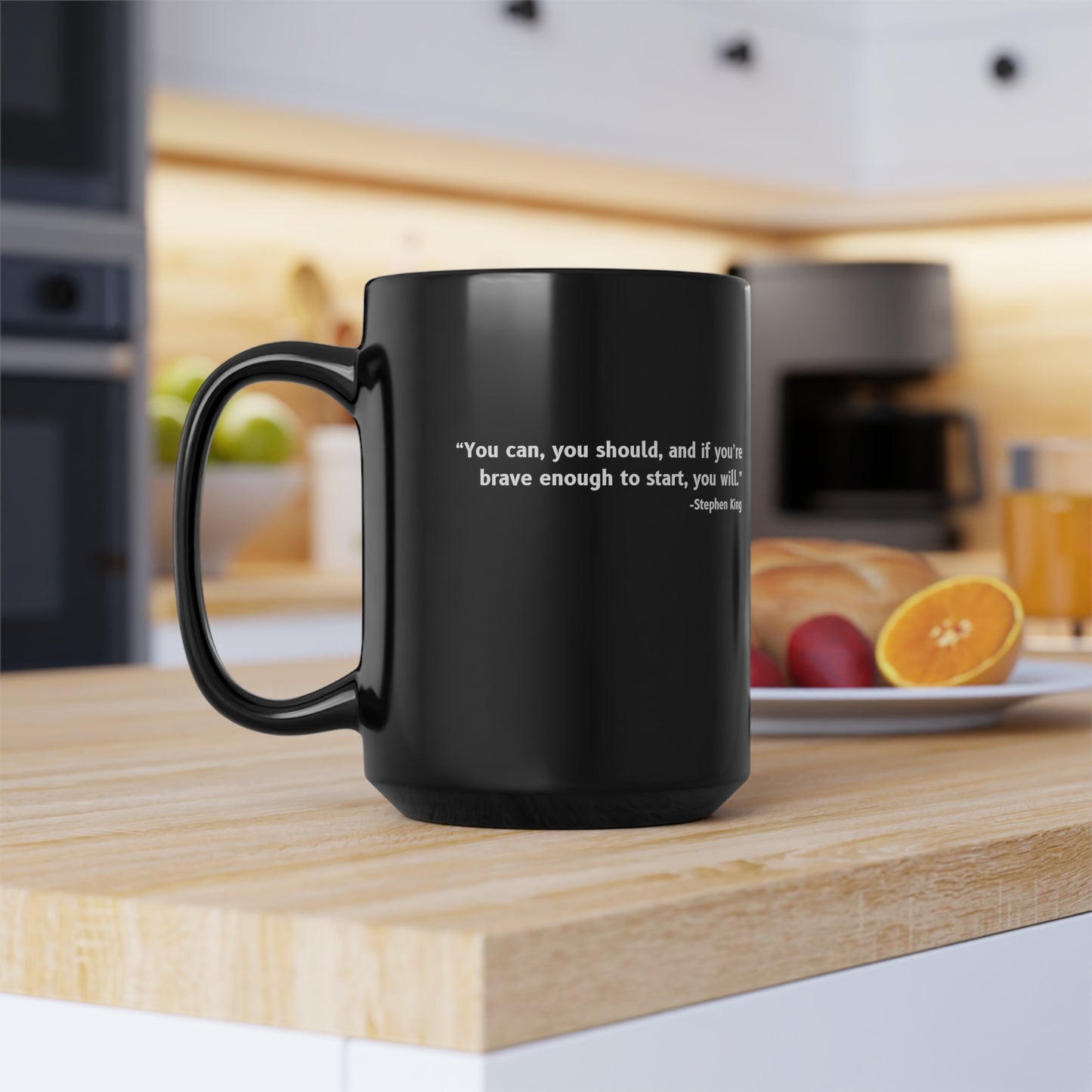 "You Can, You Should" | Black Ceramic Mug 15oz