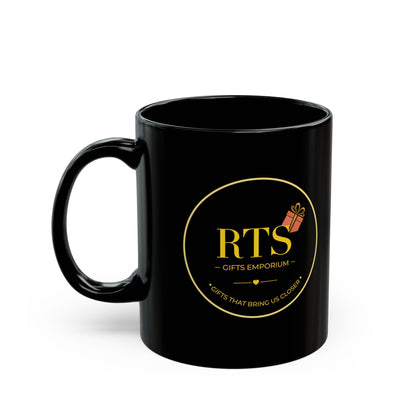 RTS Gifts Emporium Black Mug – 11oz/15oz Branded Coffee Cup