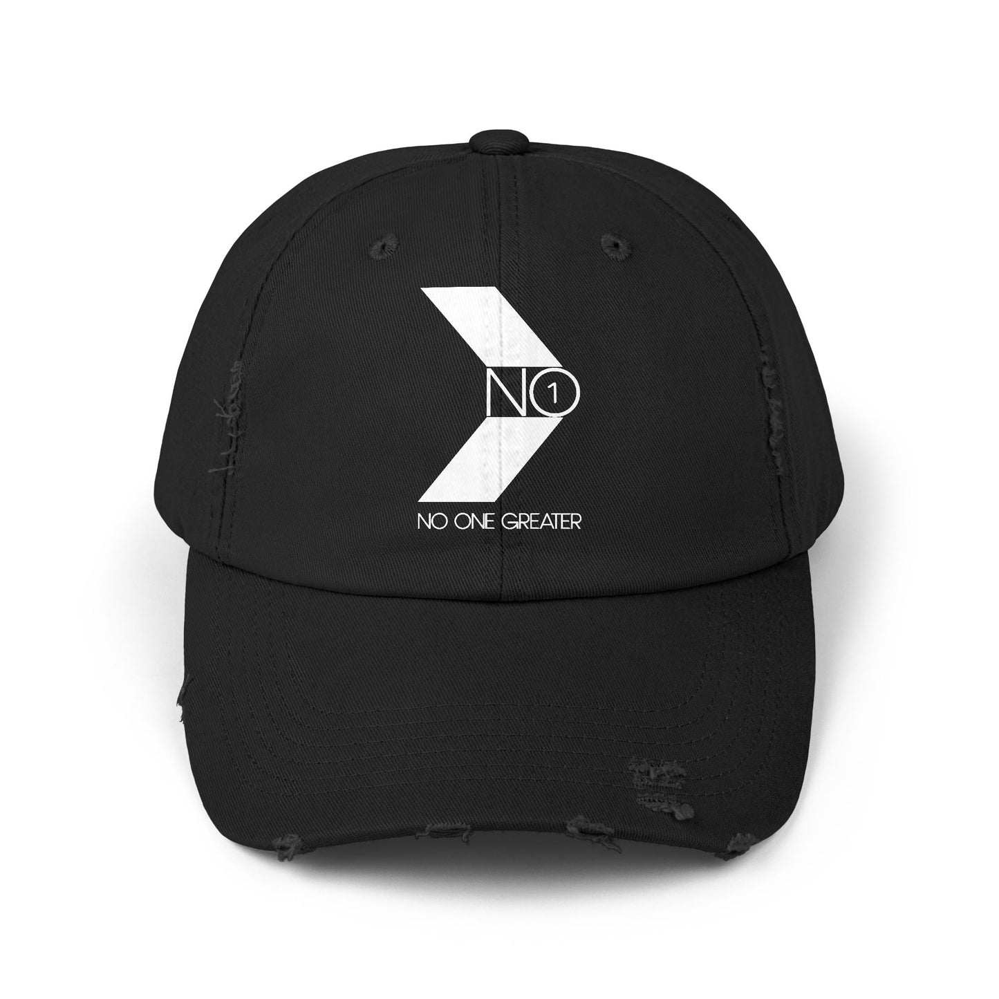 No One Greater Than Distressed Cap – Black/White