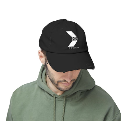 No One Greater Than Distressed Cap – Black/White