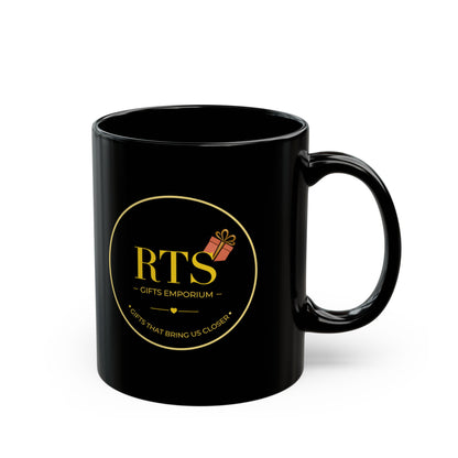RTS Gifts Emporium Black Mug – 11oz/15oz Branded Coffee Cup