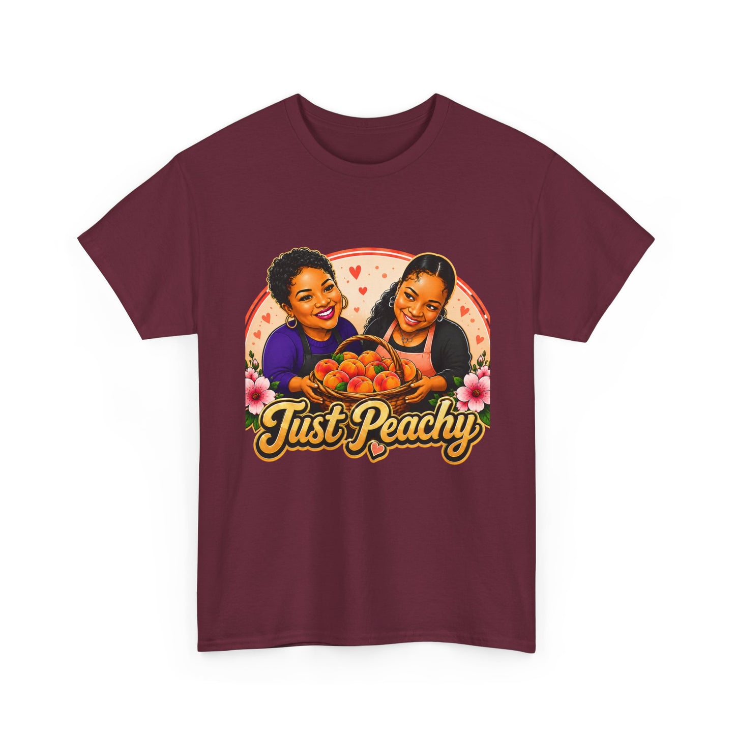 Just Peachy Graphic Tee - Retro Peach Design