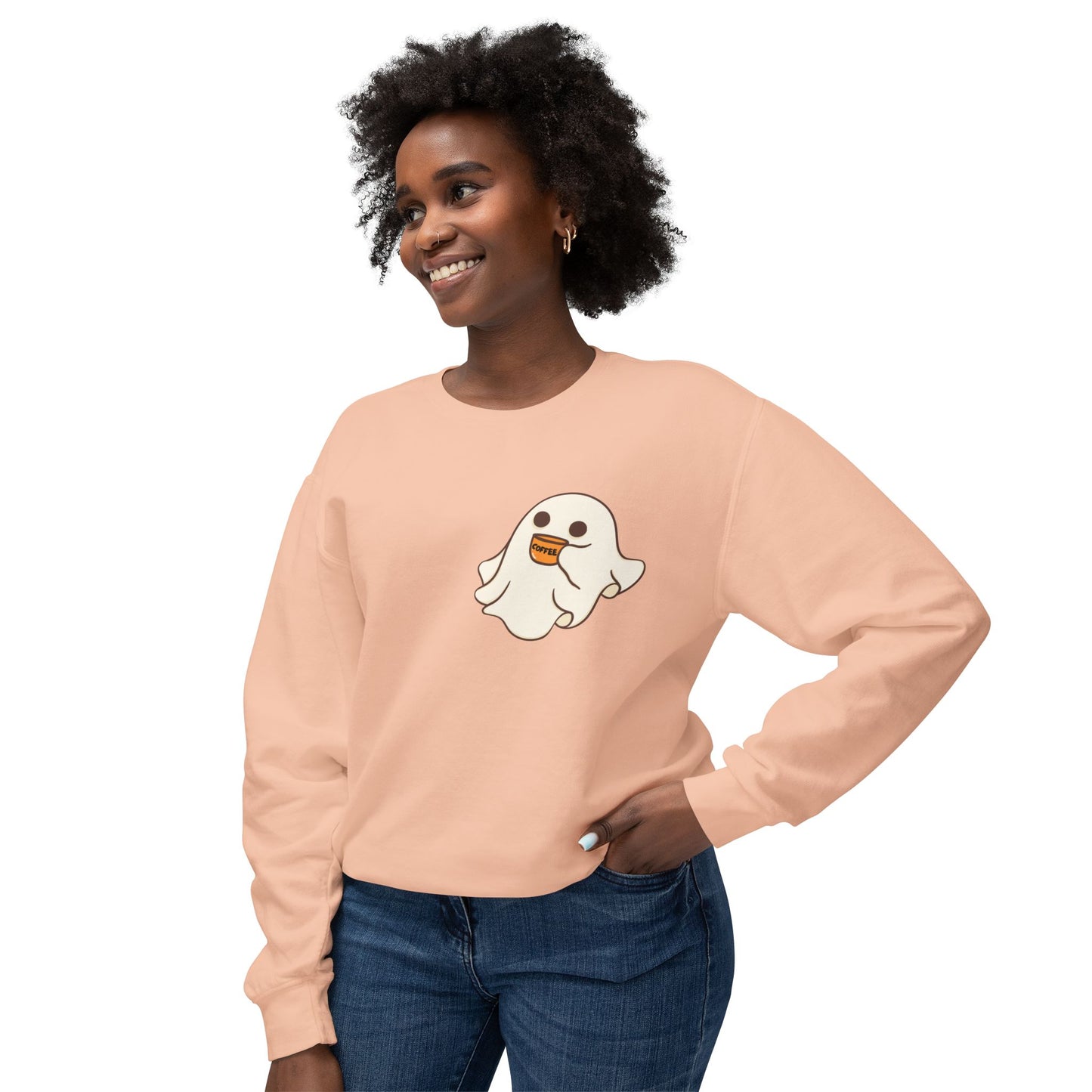 "Cute Spooky Coffee" | Unisex Lightweight Crewneck Sweatshirt