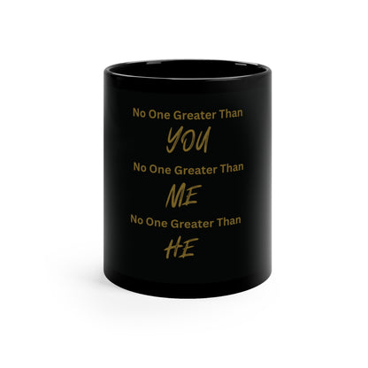 No One Greater Than Statement Mug (Black & Gold)