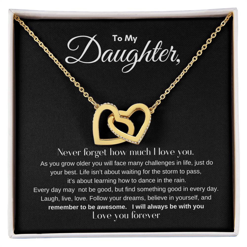 "To My Daughter - Interlocking Hearts Necklace"