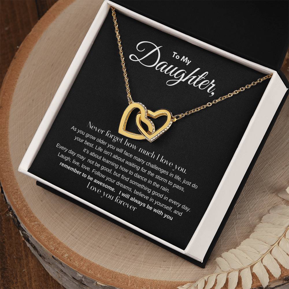 "To My Daughter - Interlocking Hearts Necklace"