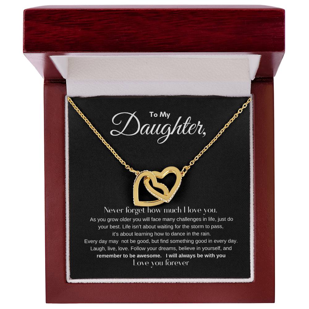 "To My Daughter - Interlocking Hearts Necklace"