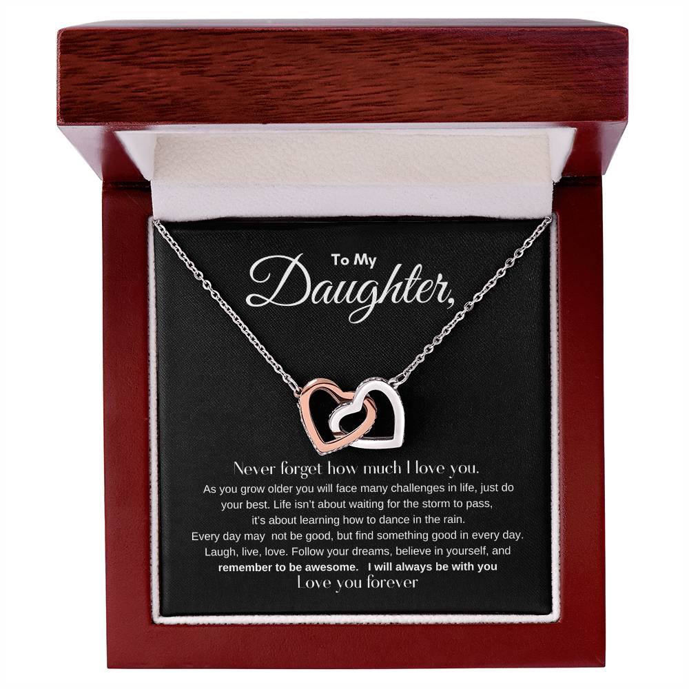 "To My Daughter - Interlocking Hearts Necklace"