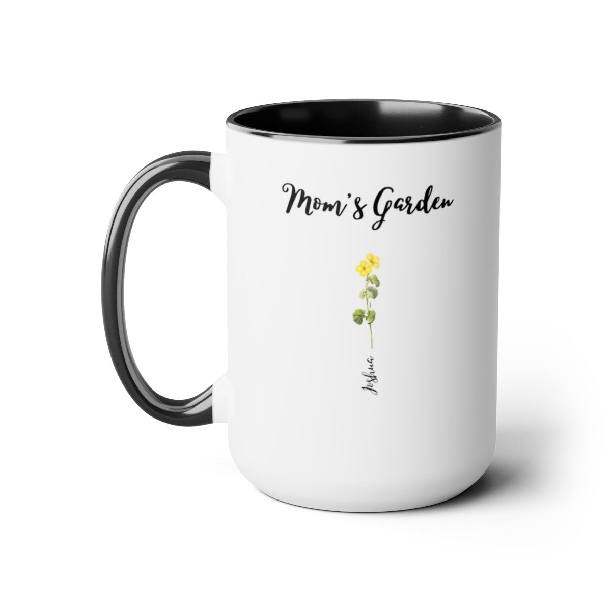 "Mom's Garden" | Personalized Two-Tone Coffee Mugs, 15oz