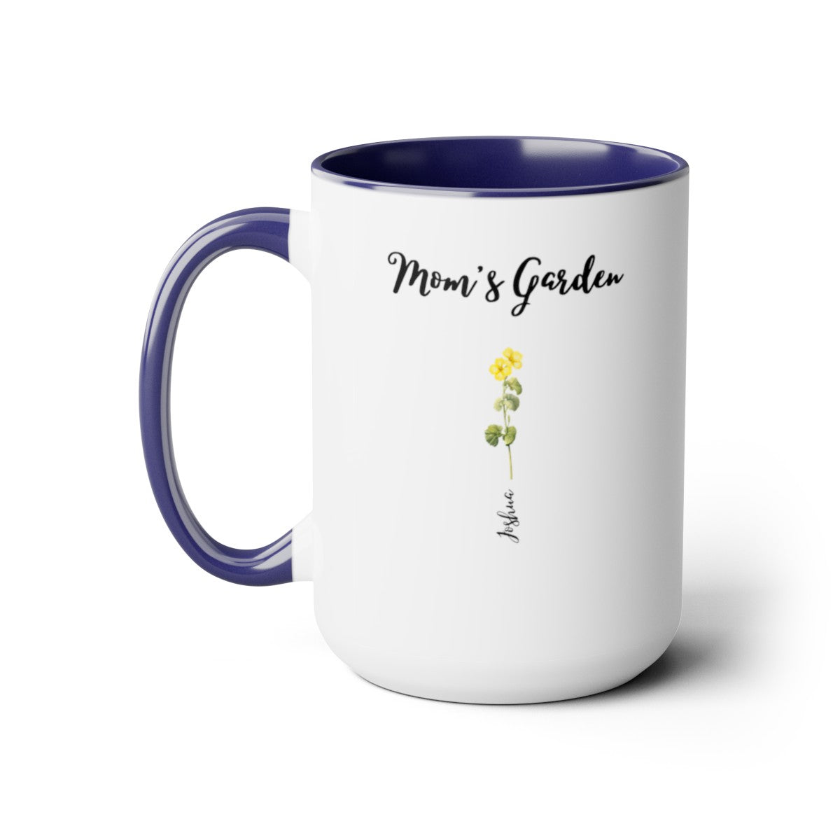 "Mom's Garden" | Personalized Two-Tone Coffee Mugs, 15oz