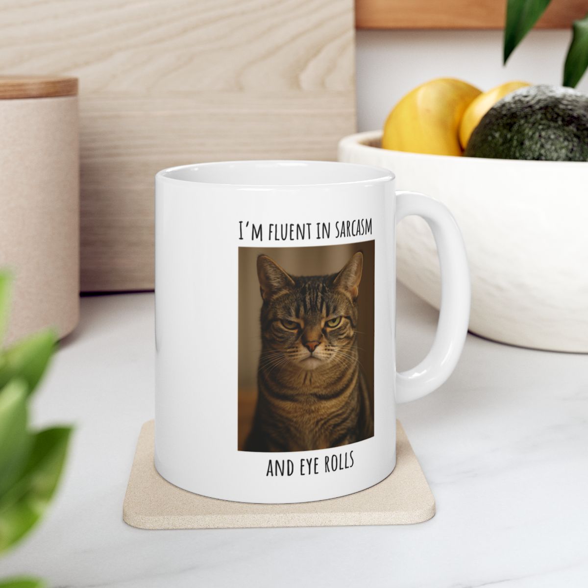 "I'm Fluent in Sarcasm and Eye Rolls" Ceramic Mug, (11oz, 15oz)