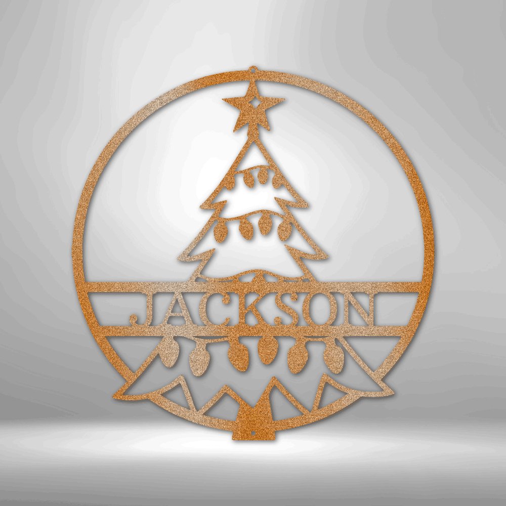 Christmas Tree Monogram - Steel Sign - RTS Gifts Emporium