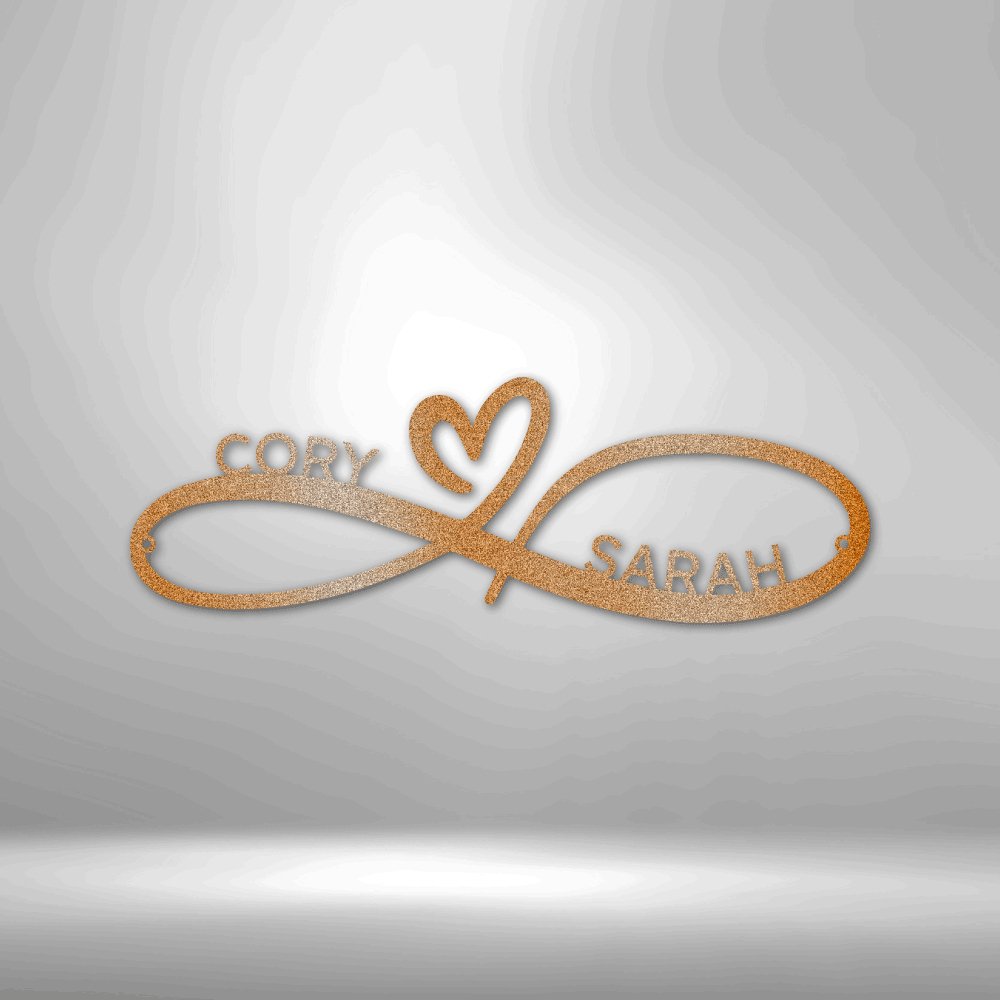 Infinity Couples Monogram - Steel Sign - RTS Gifts Emporium