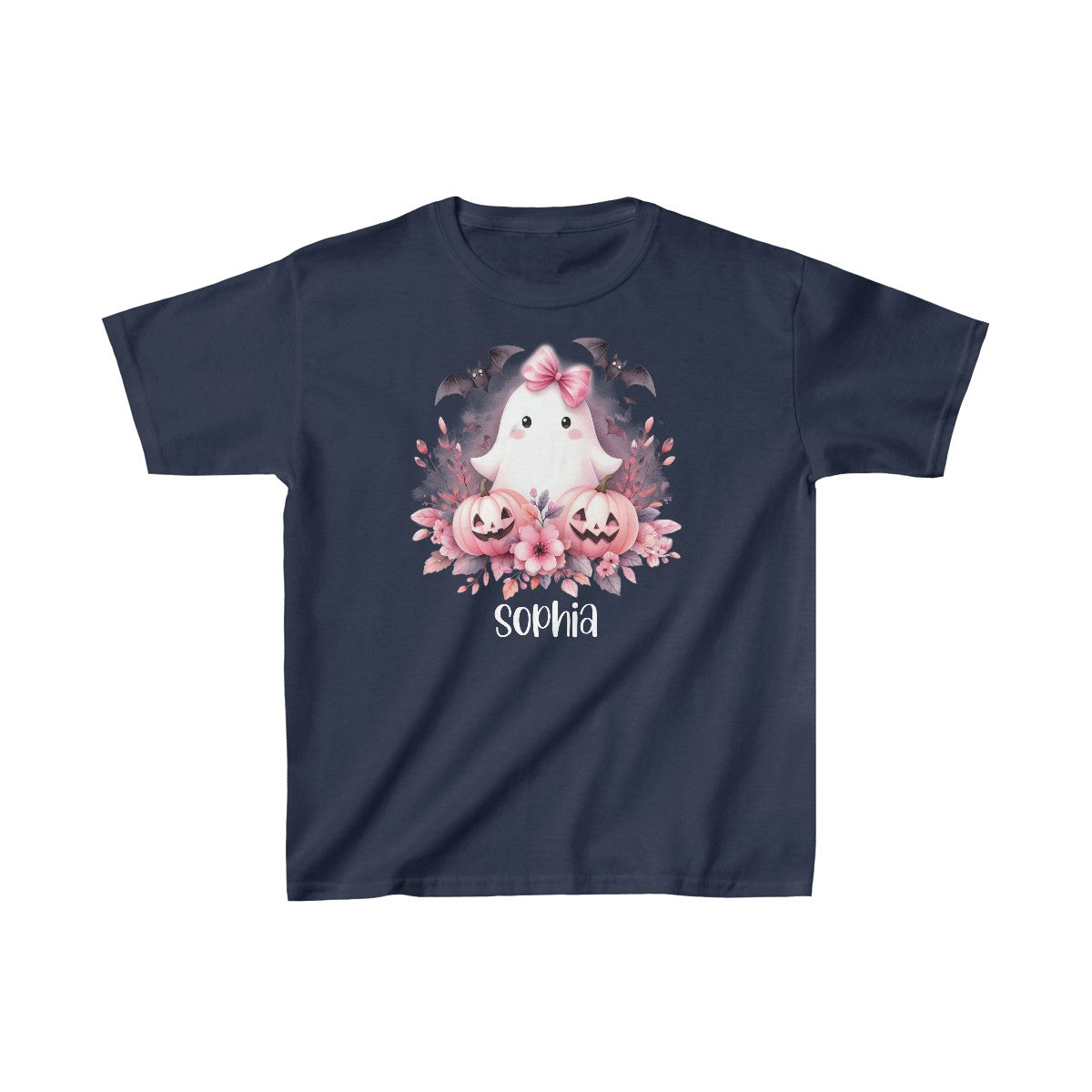 "Pink Ghost" | Personalized Girls Heavy Cotton™ Tee