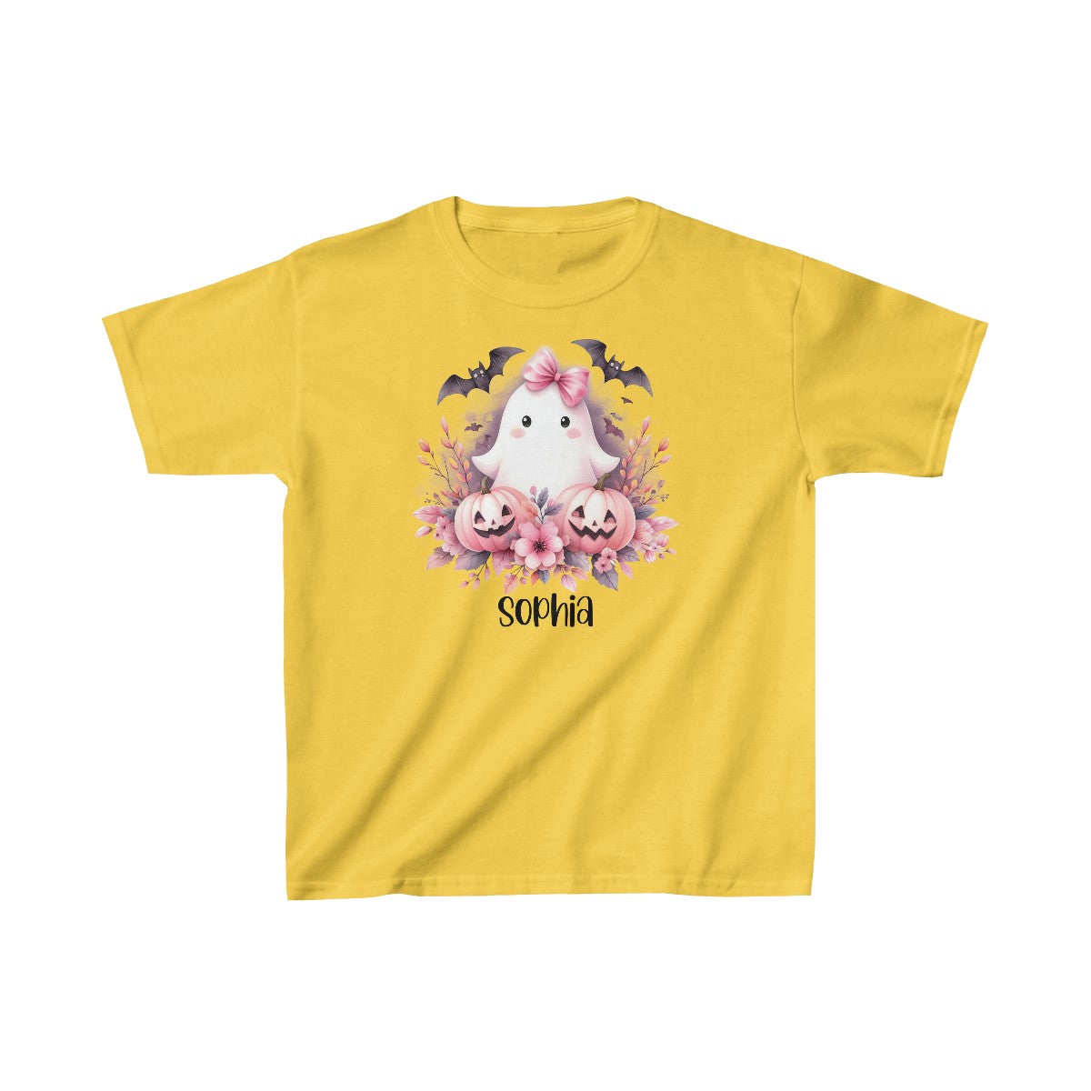 "Pink Ghost" | Personalized Girls Heavy Cotton™ Tee