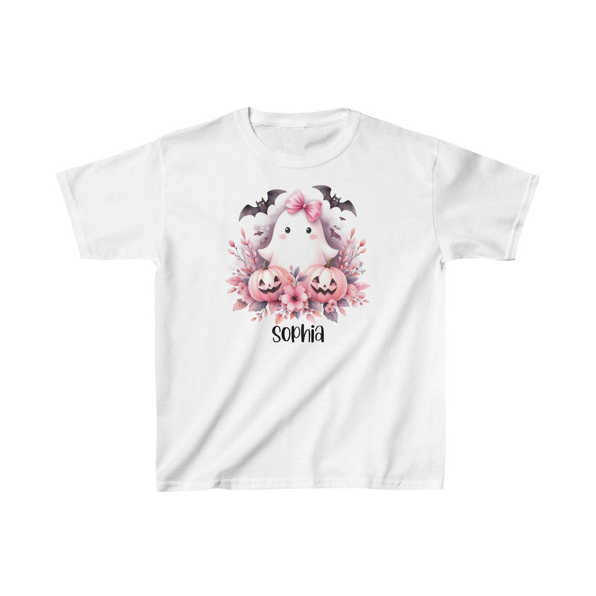 "Pink Ghost" | Personalized Girls Heavy Cotton™ Tee