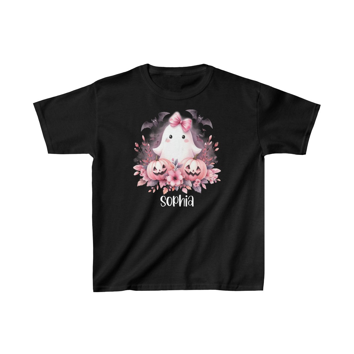 "Pink Ghost" | Personalized Girls Heavy Cotton™ Tee