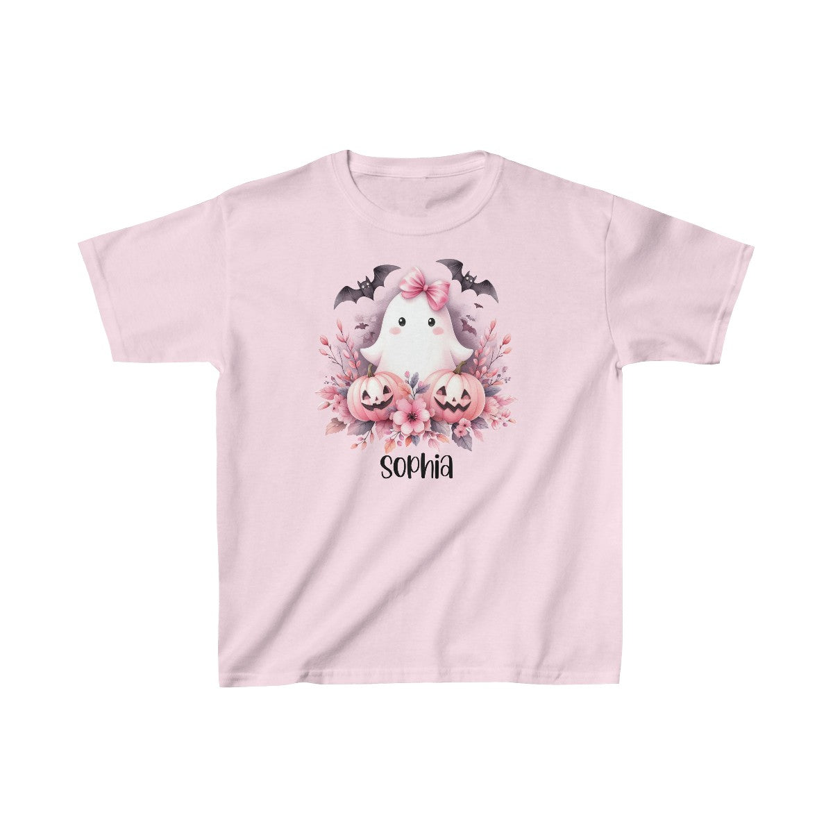 "Pink Ghost" | Personalized Girls Heavy Cotton™ Tee