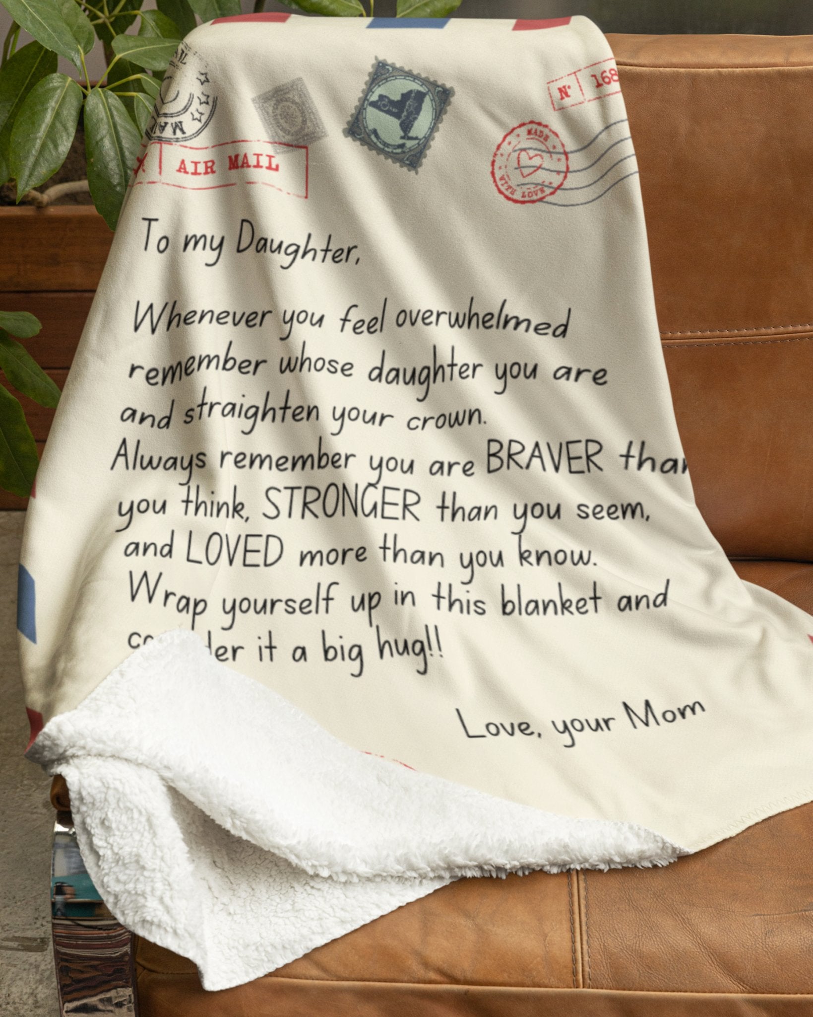 "Letter To Daughter From Mom" | Blanket - RTS Gifts Emporium