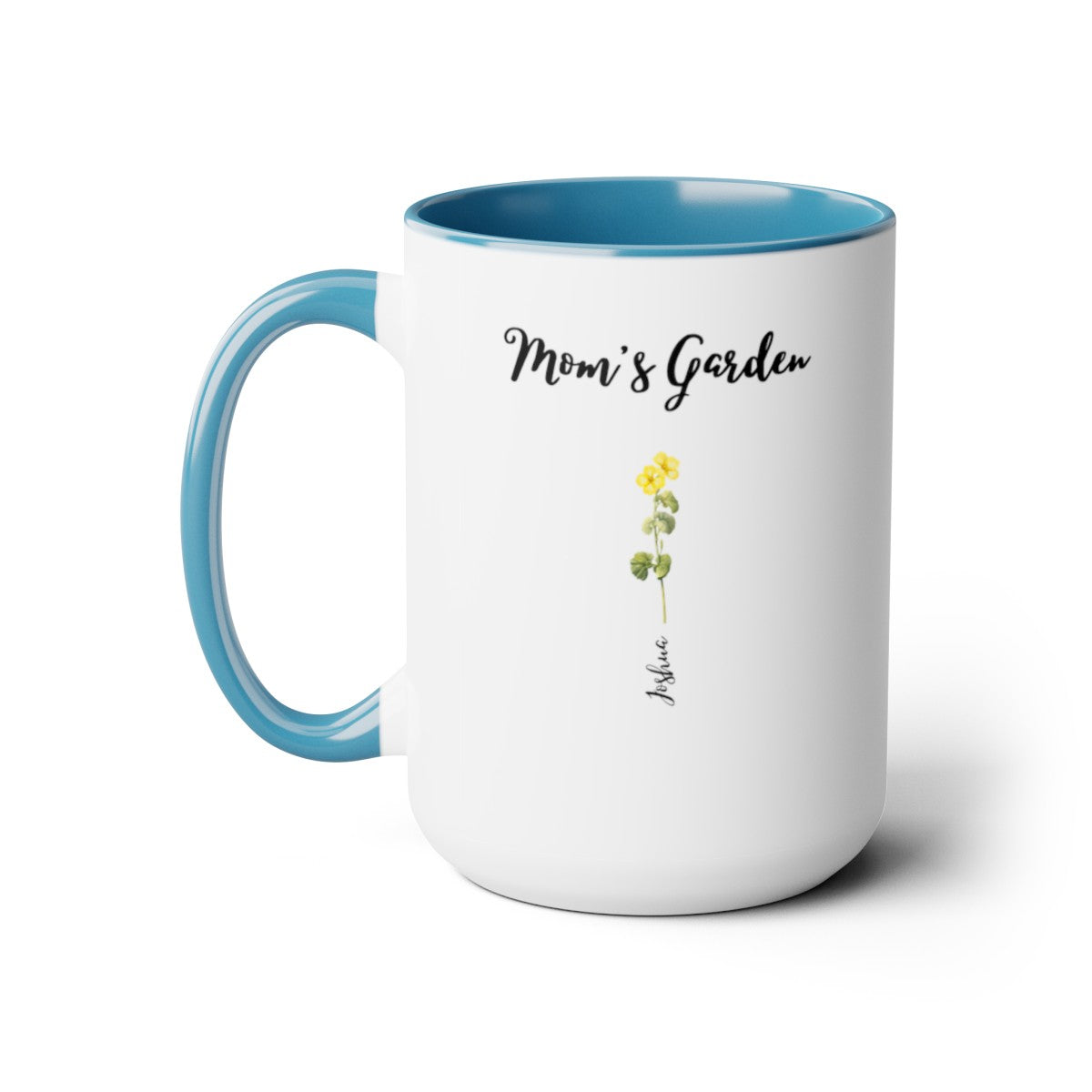 "Mom's Garden" | Personalized Two-Tone Coffee Mugs, 15oz