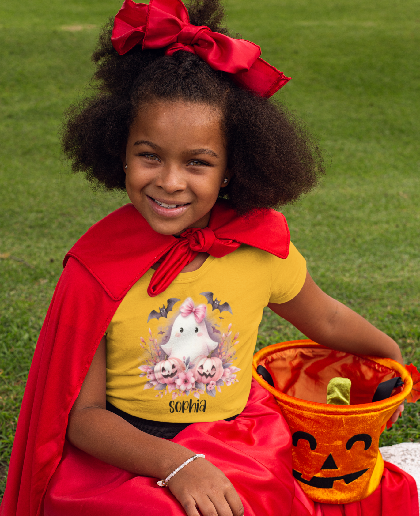 "Pink Ghost" | Personalized Girls Heavy Cotton™ Tee