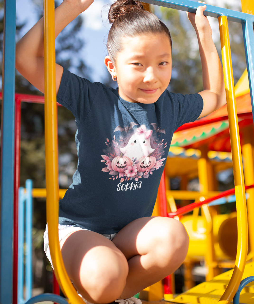 "Pink Ghost" | Personalized Girls Heavy Cotton™ Tee