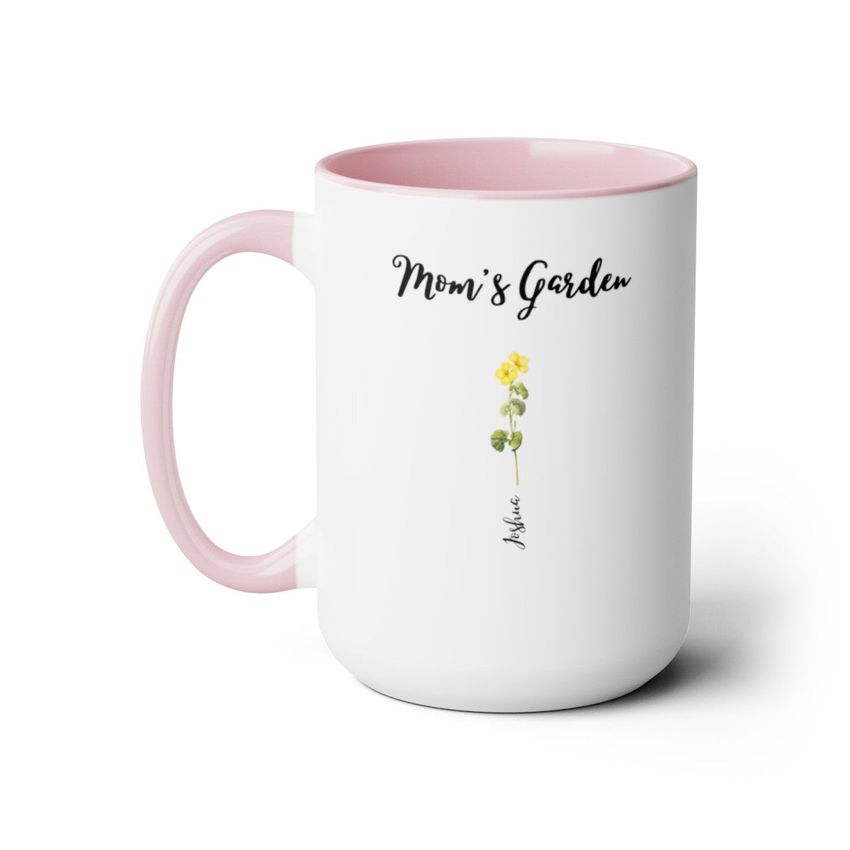 "Mom's Garden" | Personalized Two-Tone Coffee Mugs, 15oz