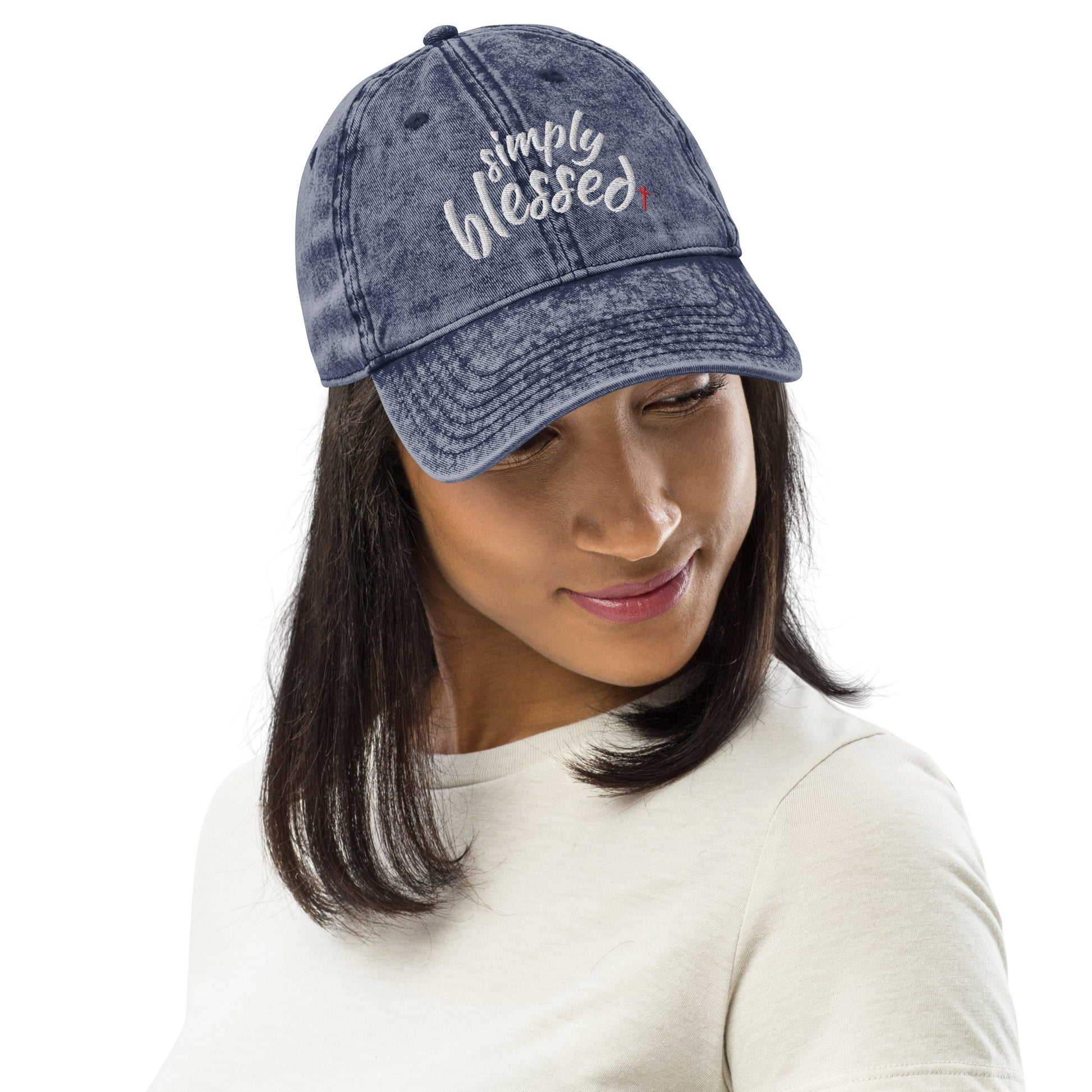 "Simply Blessed" | Vintage Cotton Twill Cap - RTS Gifts Emporium