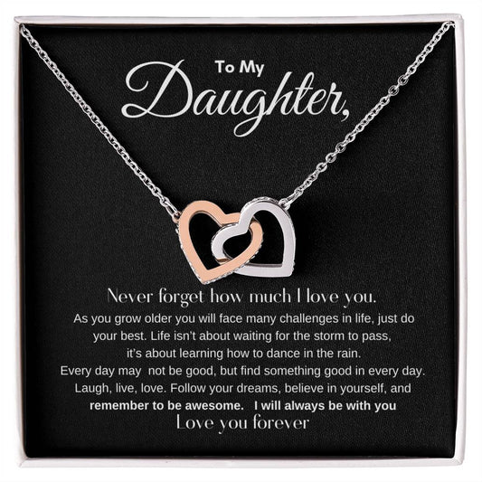 "To My Daughter - Interlocking Hearts Necklace" - RTS Gifts Emporium