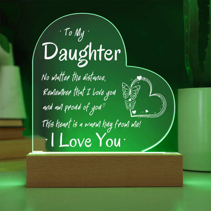 "To My Daughter, No Matter the Distance" | Heart Acrylic Plaque - RTS Gifts Emporium
