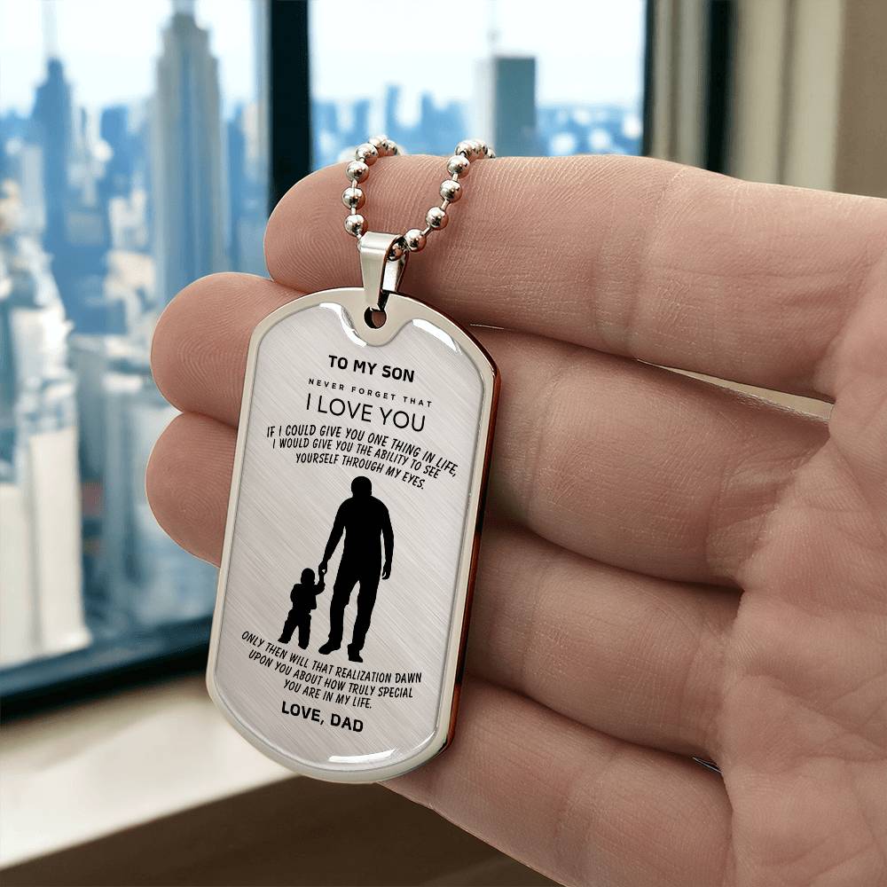 To My Son - From Dad - Dog Tag Necklace - RTS Gifts Emporium