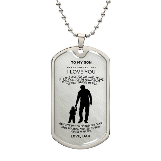 To My Son - From Dad - Dog Tag Necklace - RTS Gifts Emporium