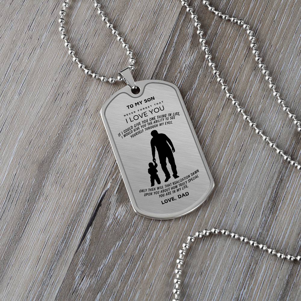 To My Son - From Dad - Dog Tag Necklace - RTS Gifts Emporium