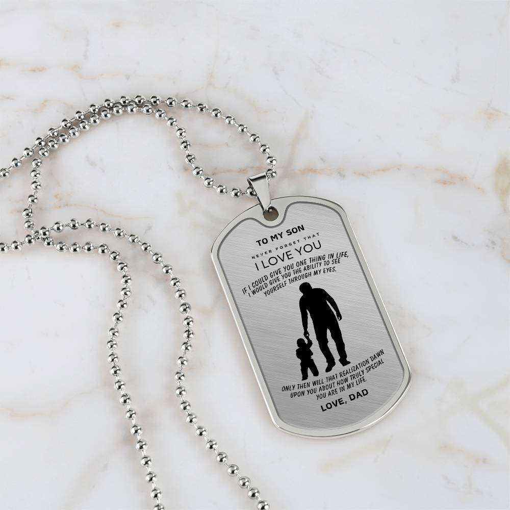 To My Son - From Dad - Dog Tag Necklace - RTS Gifts Emporium