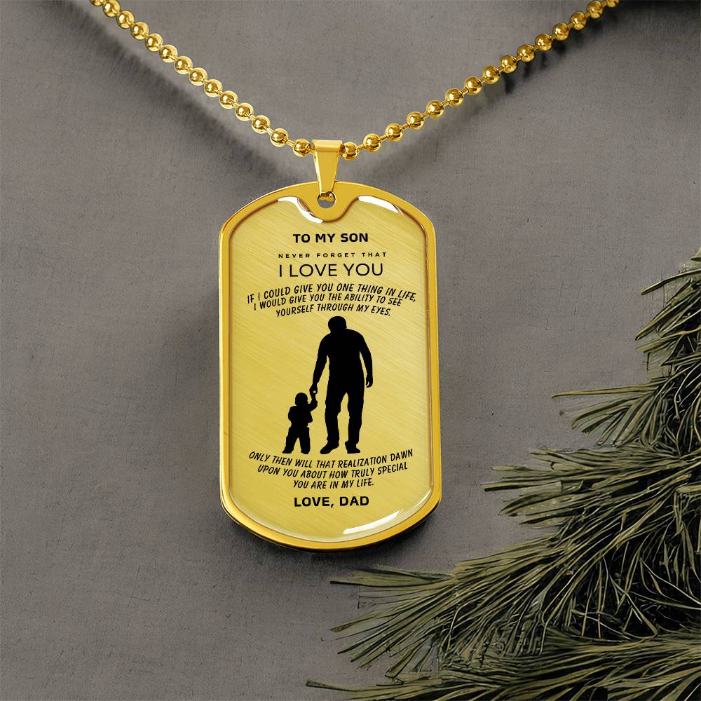 To My Son - From Dad - Dog Tag Necklace - RTS Gifts Emporium