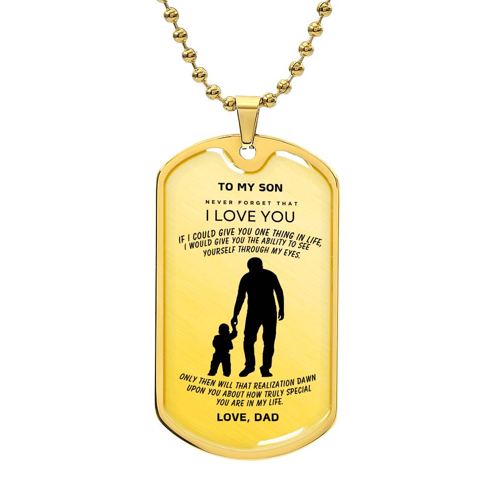 To My Son - From Dad - Dog Tag Necklace - RTS Gifts Emporium