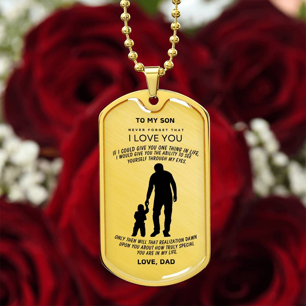 To My Son - From Dad - Dog Tag Necklace - RTS Gifts Emporium