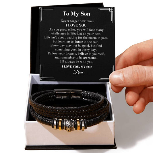 To My Son From Dad - Love You Forever Bracelet - RTS Gifts Emporium