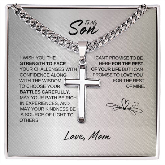 To My Son From Mom - Cross Necklace - RTS Gifts Emporium