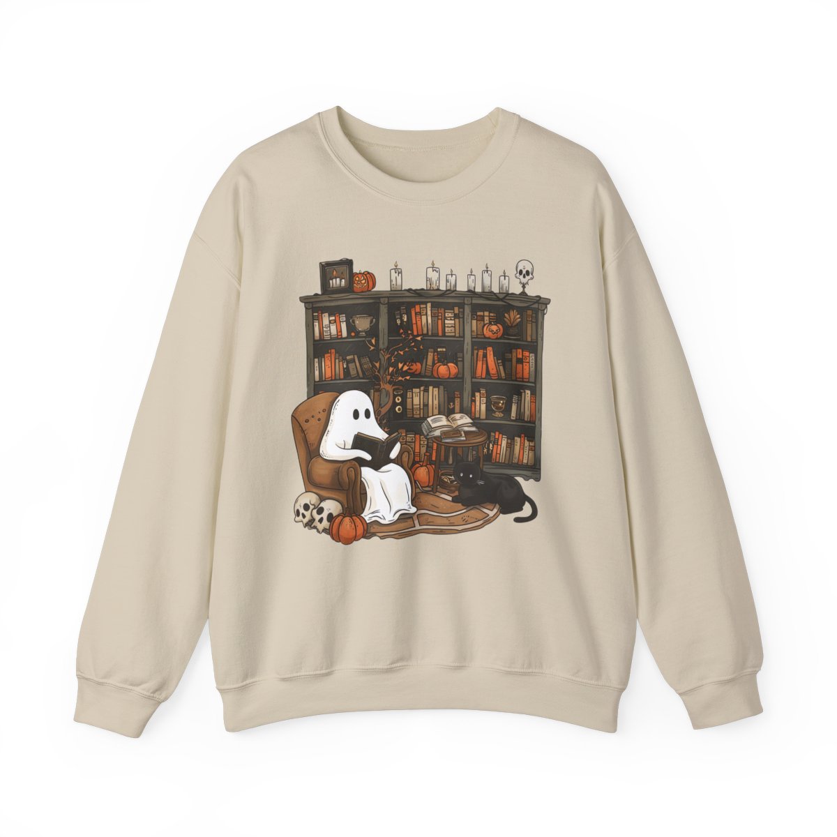 "Ghost Reading In The Library" | Unisex Heavy Blend™ Crewneck Sweatshirt